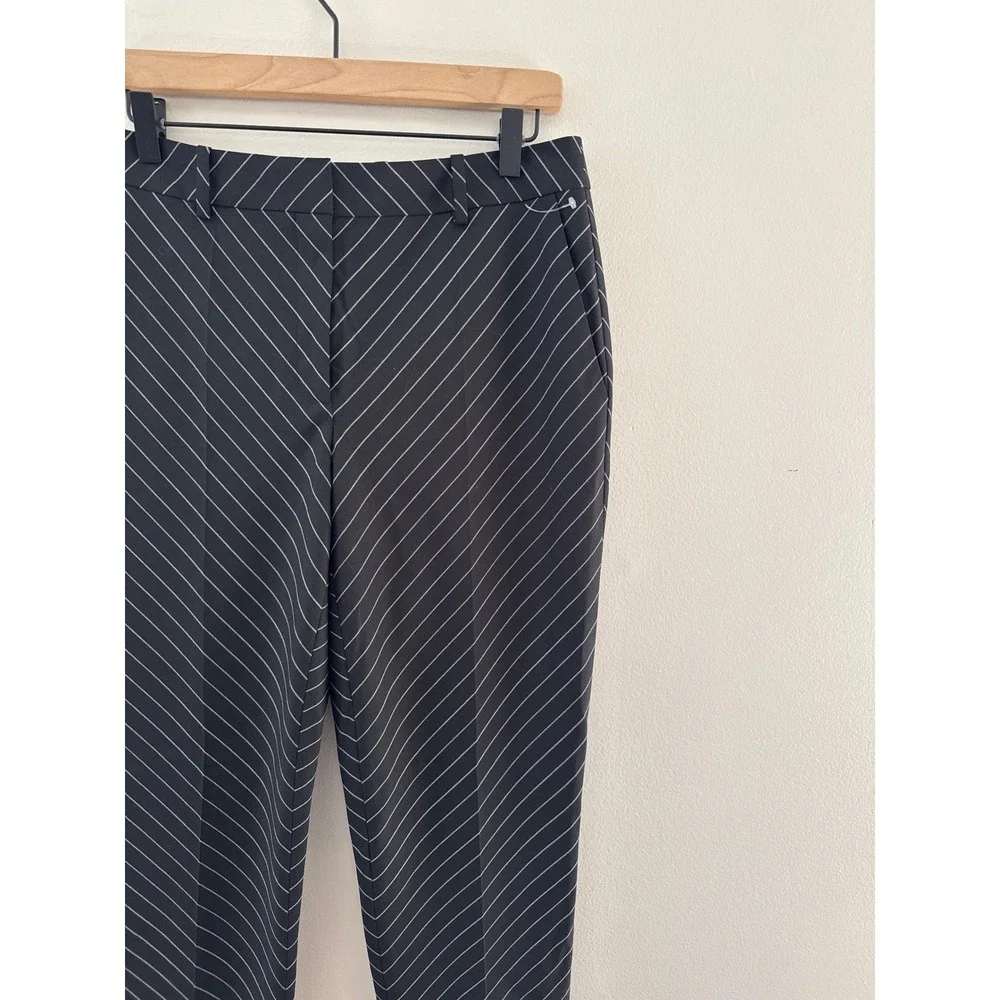Hugo Boss Marzotto Black Diagonal‎ Pinstripe Stretch Trousers Womens Size 6